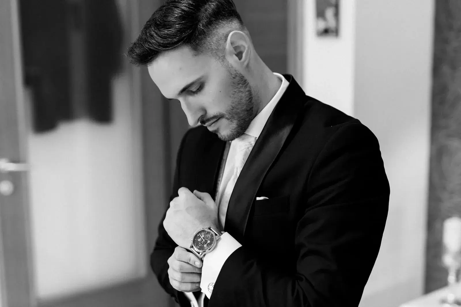 Elegantan portret mladenaca u prirodnim bojama, kadar iz cijelog albuma