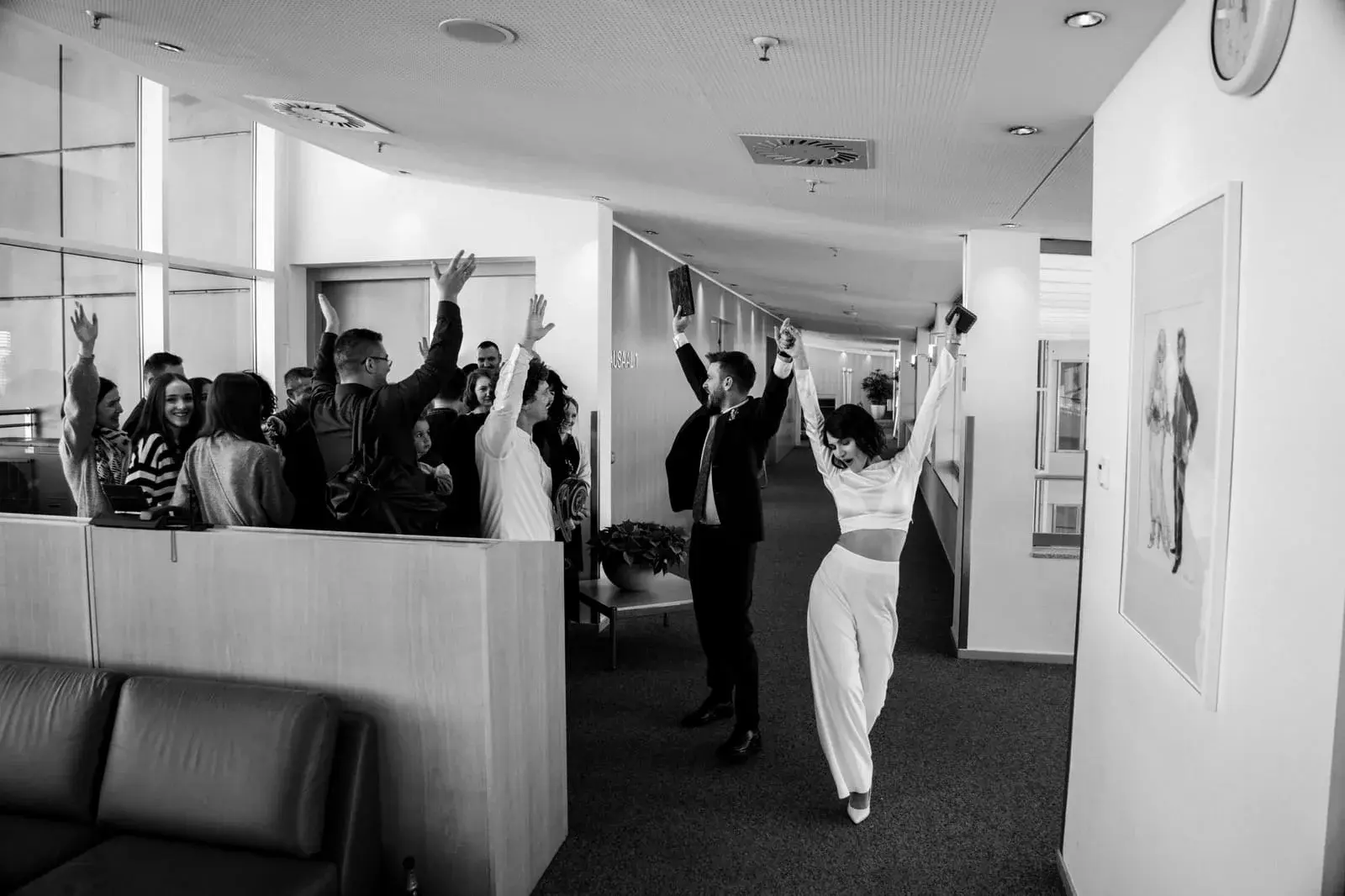 Matea and Dejan embracing on their wedding day